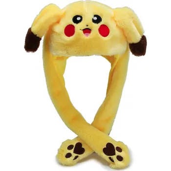 Karnevalový doplněk Dětská svítící čepice s pohyblivýma ušima Pikachu
