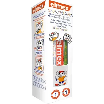 zubní pasta Elmex Dětská zubní pasta 50 ml + kartáček + kelímek