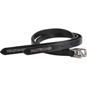 QHP Řemeny třmenové Lupine QHP, 135/150 cm, black/grey Délka: 150 cm