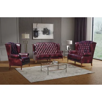 Sedací souprava Askont Chesterfield Harold 3 + 2 + 1 K-449/třešeň