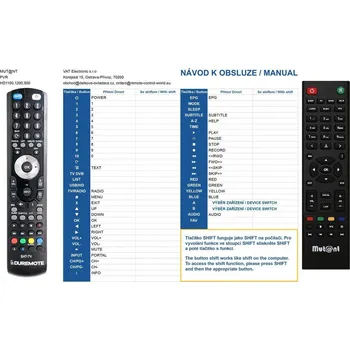 Dálkový ovladač General MUT@NT HD1100, HD1165, HD1500, HD1200, HD500, HD51 - náhradní dálkový ovladač