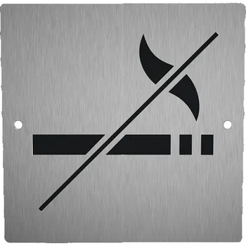 Domovní cedule Nerezový piktogram ZÁKAZ KOUŘENÍ 1b Rozměr: 10 x 10 cm