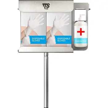Nerezový duální držák rukavic a dezinfekce na rám vozíku + adaptér