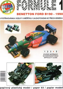 Papírový model Formule 1: Benetton Ford B190-1990 1:24 - Nakladatelství MegaGraphic