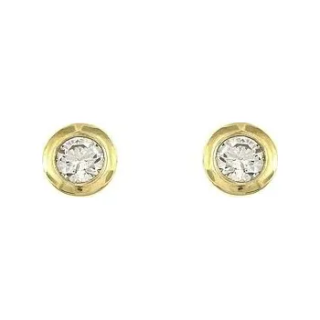 Náušnice Stříbrné pozlacené náušnice se zirkonem