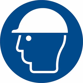 Značení Značka Nasaď ochrannou přilbu!, samolepicí fólie , ø 200 mm