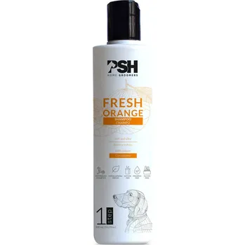 Kosmetika pro psa PSH Home Groomers - Šampon Fresh Orange 300ml (Šampon pro pejsky pomáhající udržovat pokožku hydratovanou a stimuluje regeneraci epidermis&nbsp;z řady PSH Home Groomers. S kolagenem, který obsahuje esenciální aminokyseliny pro zajištění pevnosti a pružnosti.)
