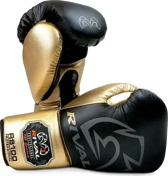 Boxerské rukavice Rival RS100 Professional Sparring Gloves černé/zlaté 14oz