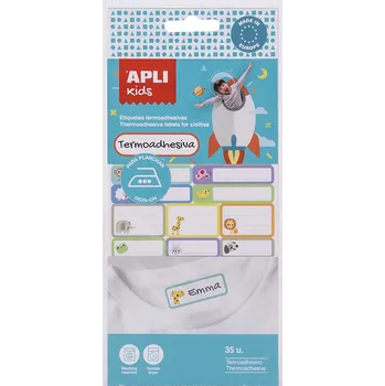 Apli Textilní jmenovky různé rozměry 35 ks Textilní nažehlovací páska Apli Textilní jmenovky různé rozměry 35 ks