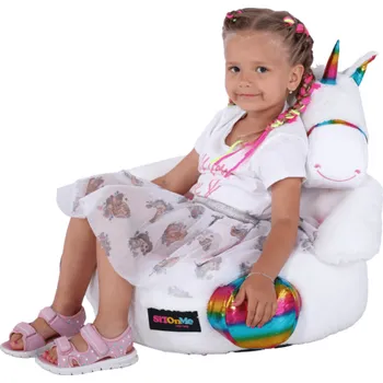Sedací pytel Tempo Kondela Sedací vak jednorožec, biela/ružová/mix farieb, BUFEL