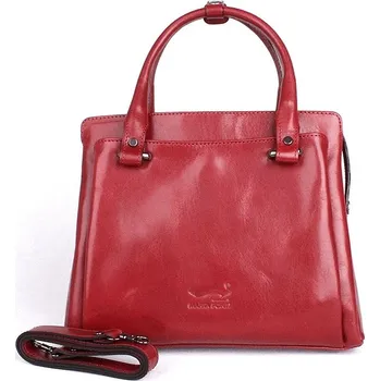 Kabelka Středně velká luxusní dámská tmavěčervená kabelka do ruky Marta Ponti 6056