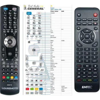 Dálkový ovladač General EMTEC MOVIE CUBE S800, D850H, V800H - náhradní dálkový ovladač