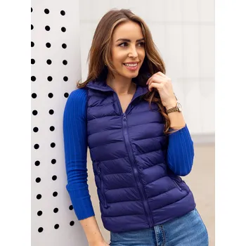Dámská vesta Tmavě modrá dámská prošívaná vesta Bolf 23077 - XL