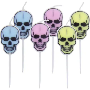 Žertovný předmět Svíčky - lebky - 6 ks