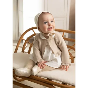 Mayoral Krátký kardigan, svetr 2393 béžová Rozměr: 12 měsíců, 80 cm