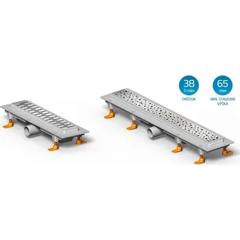 Podlahový linear. žlab 950 mm bez mřížky, L=950mm