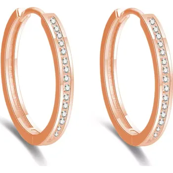 Náušnice Olivie Stříbrné 3cm KRUHY ROSE 7048 Ag 925; ≤6 g.