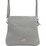 MiaMore Kožená crossbody dámská kabelka se třemi oddíly středně šedá