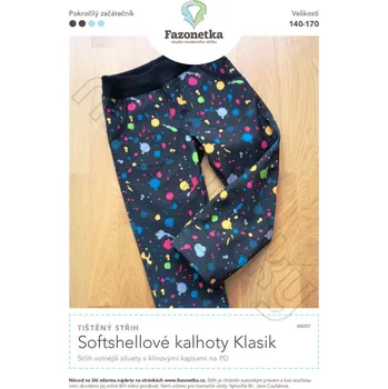 Nit Tištěný střih softshellové kalhoty Klasik | 140 - 170