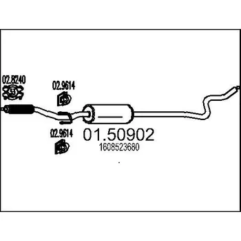 Auto-moto Střední tlumič výfuku MTS 01.50902
