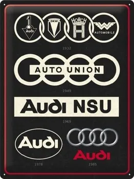 Plechová cedule Nostalgic Art Audi Logo Evolution 40 x 30 cm