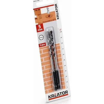 Vrták KREATOR KRT011402 - 2 ks HEX Vrtáků do kamene a zdiva 5.0 x 105 mm