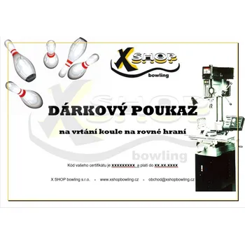 Bowling POUKAZ NA VRTÁNÍ ROVNÉ BOWLINGOVÉ KOULE Služba "VRTÁNÍ BOWLINGOVÉ KOULE" zakoupené v našem eshopu , nebude vystaven ŽÁDNÝ POUKAZ