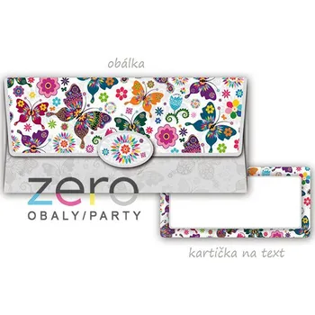 Obálka dárková na peníze - motýlci barevní