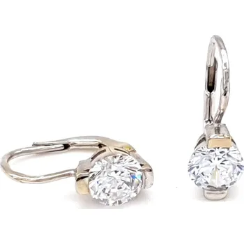 Náušnice Zlaté klasické náušnice z bílého zlata zdobené zirkony