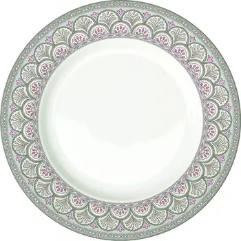 Talíř Easy Life, Itálie Easy Life - Porcelánový jídelní talíř Kalamkari Sage zelený - 26,5 cm