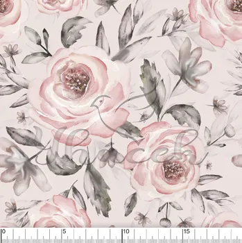 Fleece antipiling, Růže na jemně růžové