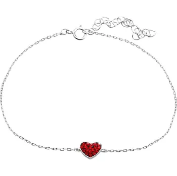 Náramek Náramek červený se Swarovski Elements Srdce Siam