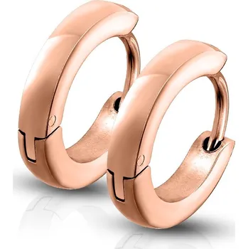 Náušnice Šperky4U Zlacené ocelové náušnice lesklé - kroužky - OPN1086-RD