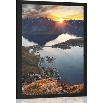 Plakát Dovido Plakát okouzlující horské panorama se západem slunce
