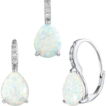 Souprava šperků Silvego Stříbrná souprava MIRAY s bílým opálem