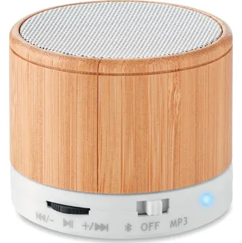 Bezdrátový reproduktor bambus Round bamboo, bílá