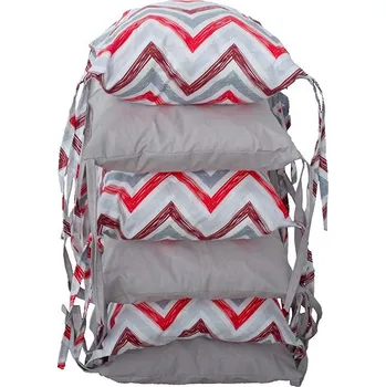 Dětská postýlka BabyTýpka polštářkový mantinel - Cikcak Red Grey