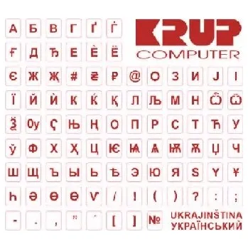 Klávesnice PremiumCord Ukrajinská přelepka na klávesnici - červená