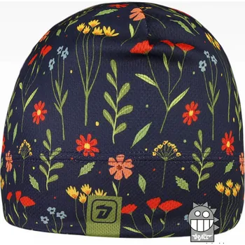 Čepice DRÁČE funkční čepice Bruno 013 černá s květinami velikost čepic: 52-54cm (5-7 let, RDX vel.5)