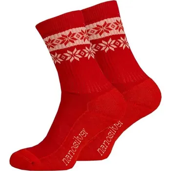 Pánské ponožky nanosilver® Zimní ponožky thermo SNOW červená/bílá Velikost: L 43/46
