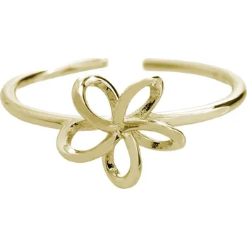 Prsten Stříbrný prsten ve zlaté barvě s motivem květiny