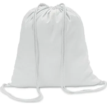 Sportovní vak Bavlněný 100 gsm stahovací vak Colored, bílá