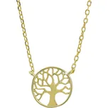 Stříbrný náhrdelník s přívěskem v motivu stromu života ve zlaté barvě