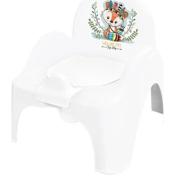 Nočník TEGA Baby Hrající dětský nočník s poklopem Wild & Free bílý