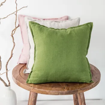 Povlak na dekorativní polštářek TULULUM Lněný povlak na polštář - zelený Rozměr polštáře: 40 x 40 cm