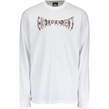 Pánské oblečení INDEPENDENT triko - Genuine Parts L/S T-Shirt White (WHITE)