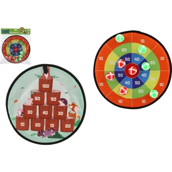 Sportovní střelba Teddies Terč na suchý zip oboustranný 34cm + míčky 8ks v sáčku