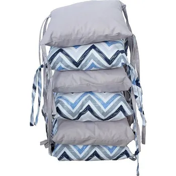 Dětská postýlka BabyTýpka polštářkový mantinel - Cikcak Blue Grey