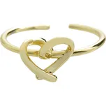 Stříbrný prsten s motivem nepravidelného srdce ve zlaté barvě