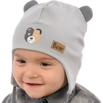 Kojenecká čepice bavlněná čepička zavazovací přes ouška Marika Bobik velikost 46